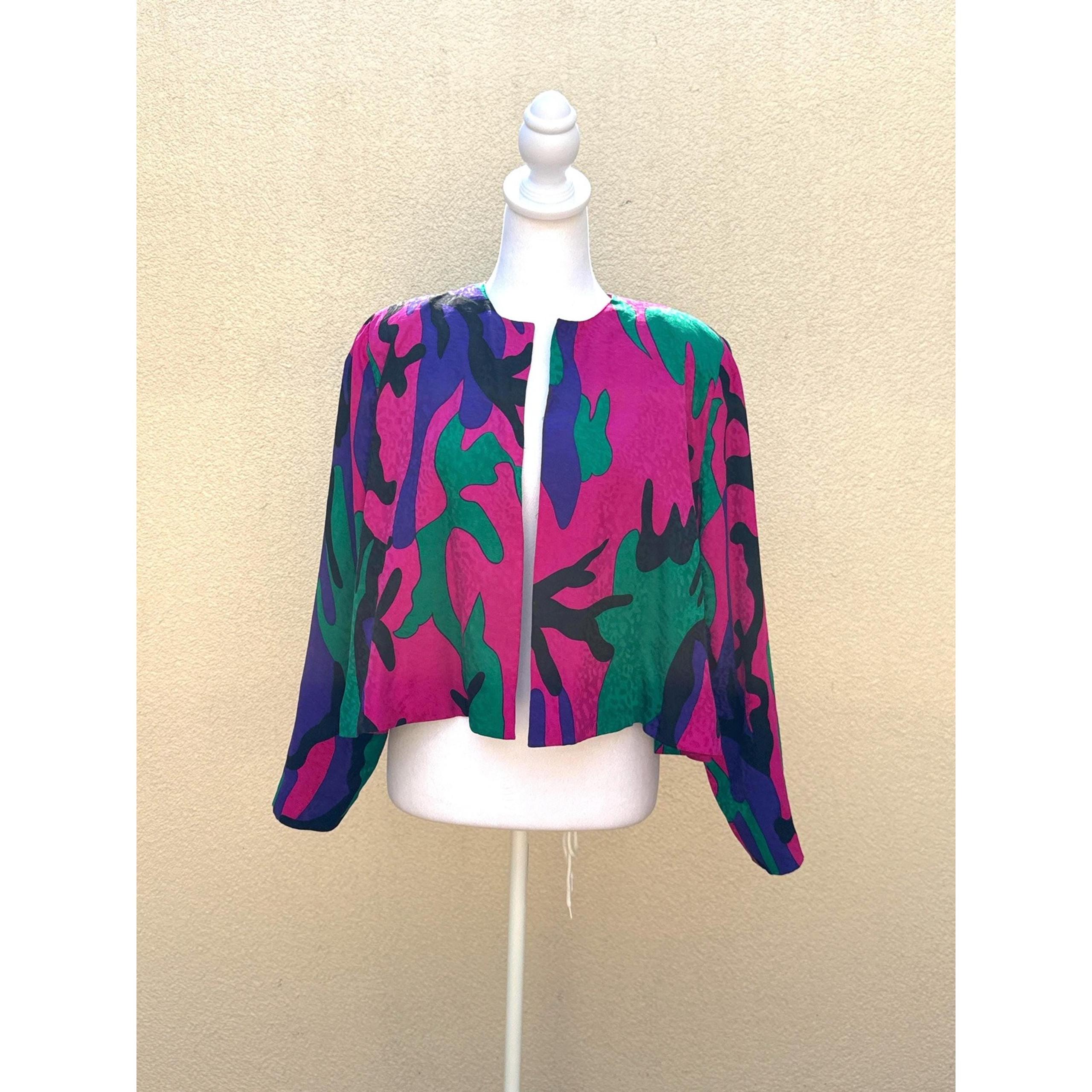 Flora Kung New York abstract print brocade silk colorful jacket blazer