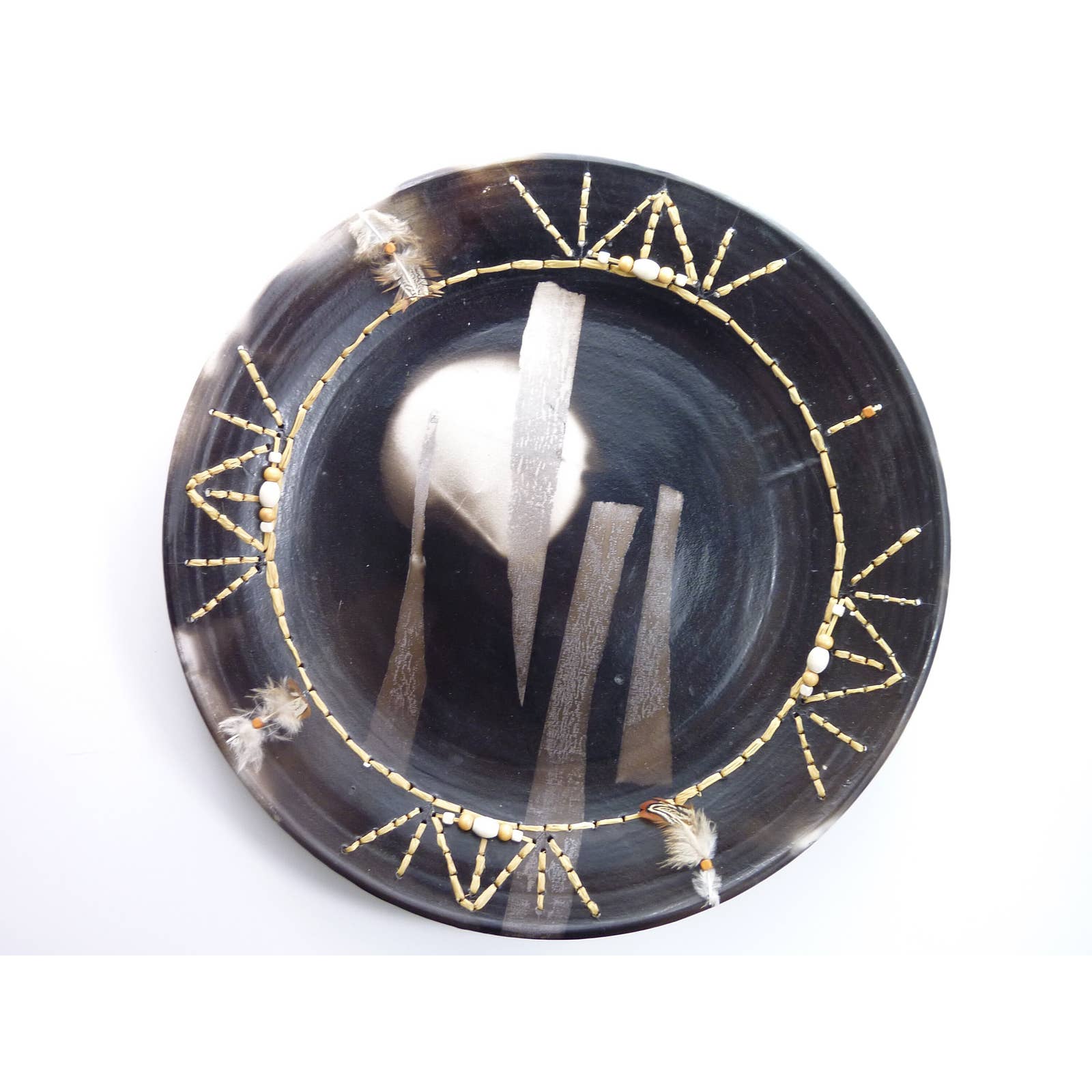 Vintage Ceramic Art Plate Smouldered in Sawdust Signed Victoria s Studio