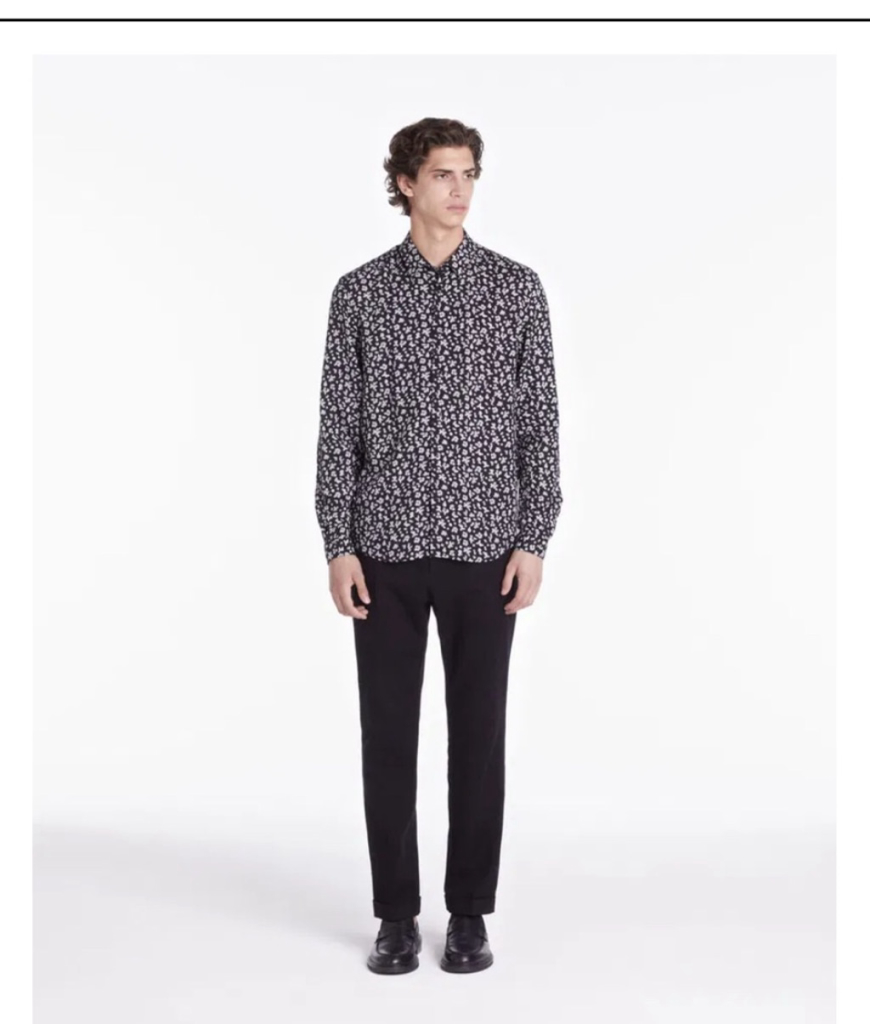 NWT The Kooples Black Floral Shirt XXL