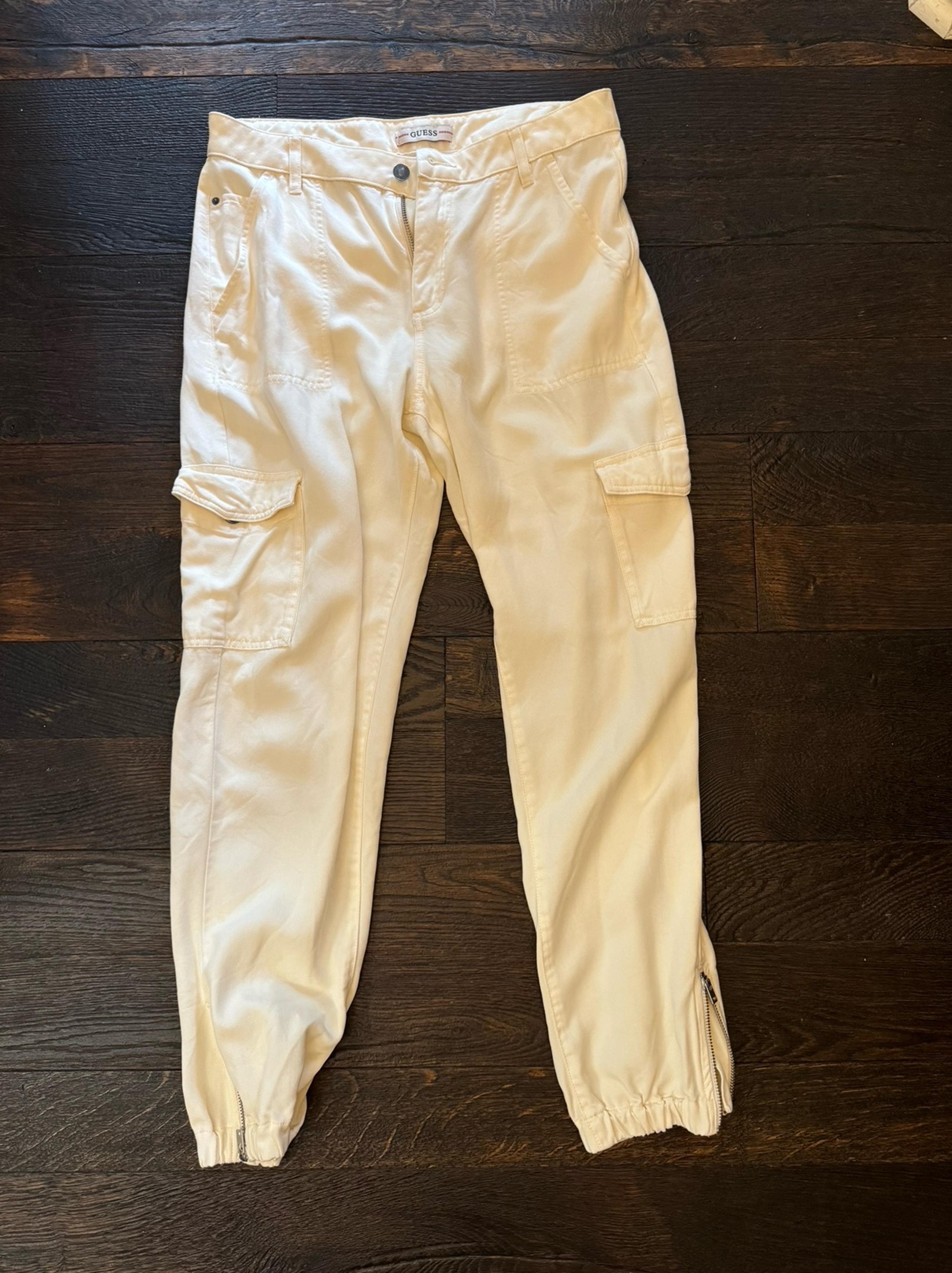Guess ivory cargo pants