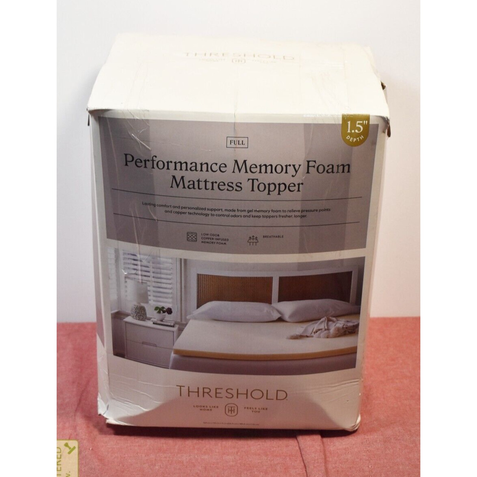 Threshold 1.5 Performance Memory Foam Mattress Topper Full*