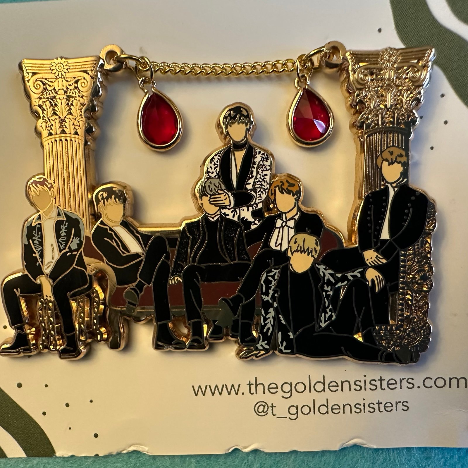 BTS OT7 Blood Sweat and Tears MV Enamel Pin.