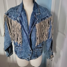 Denim fringle jacket vintage m
