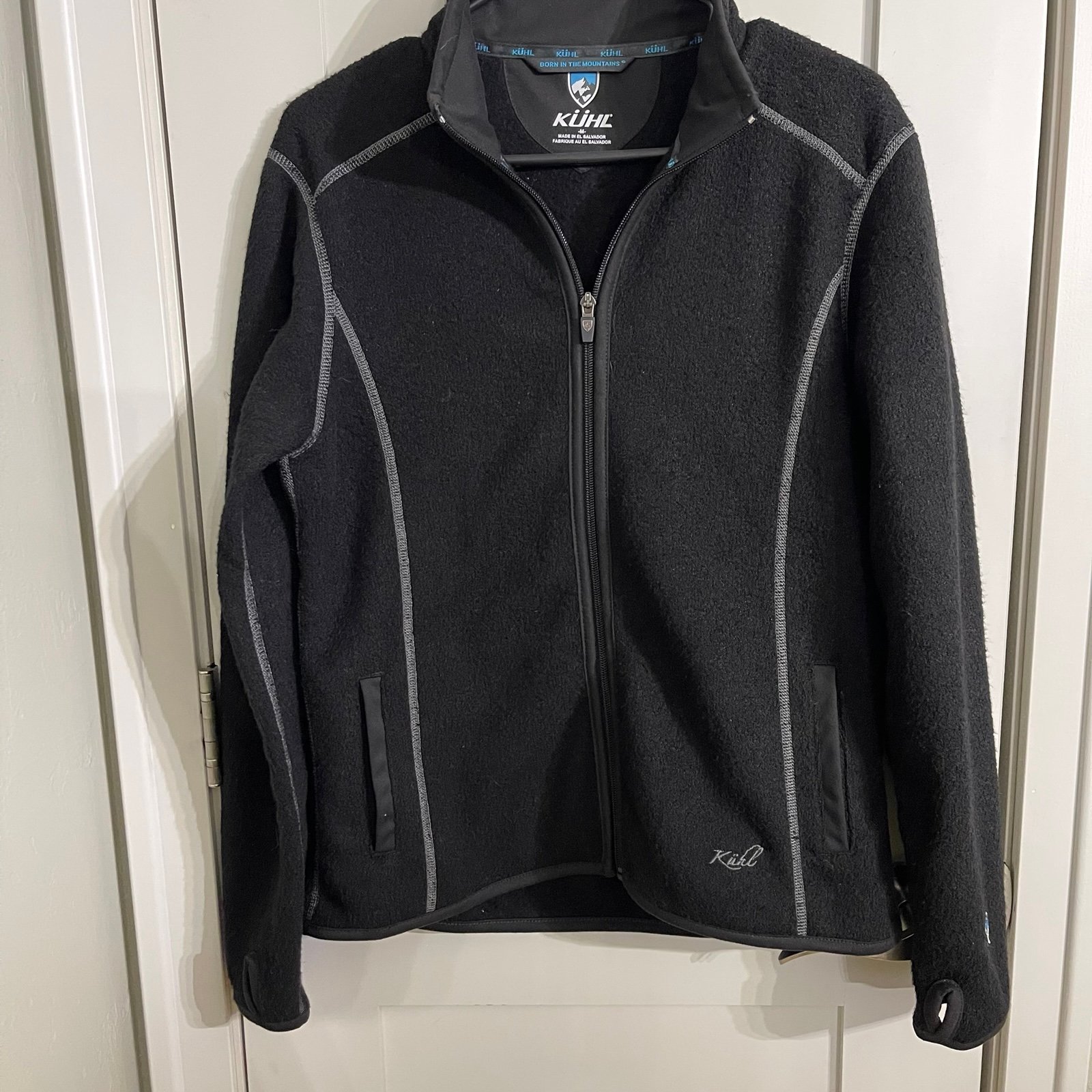 KUHL Alpaca Fleece Full Zip Sweatshirt Womens Medium Black Outdoor Jacket