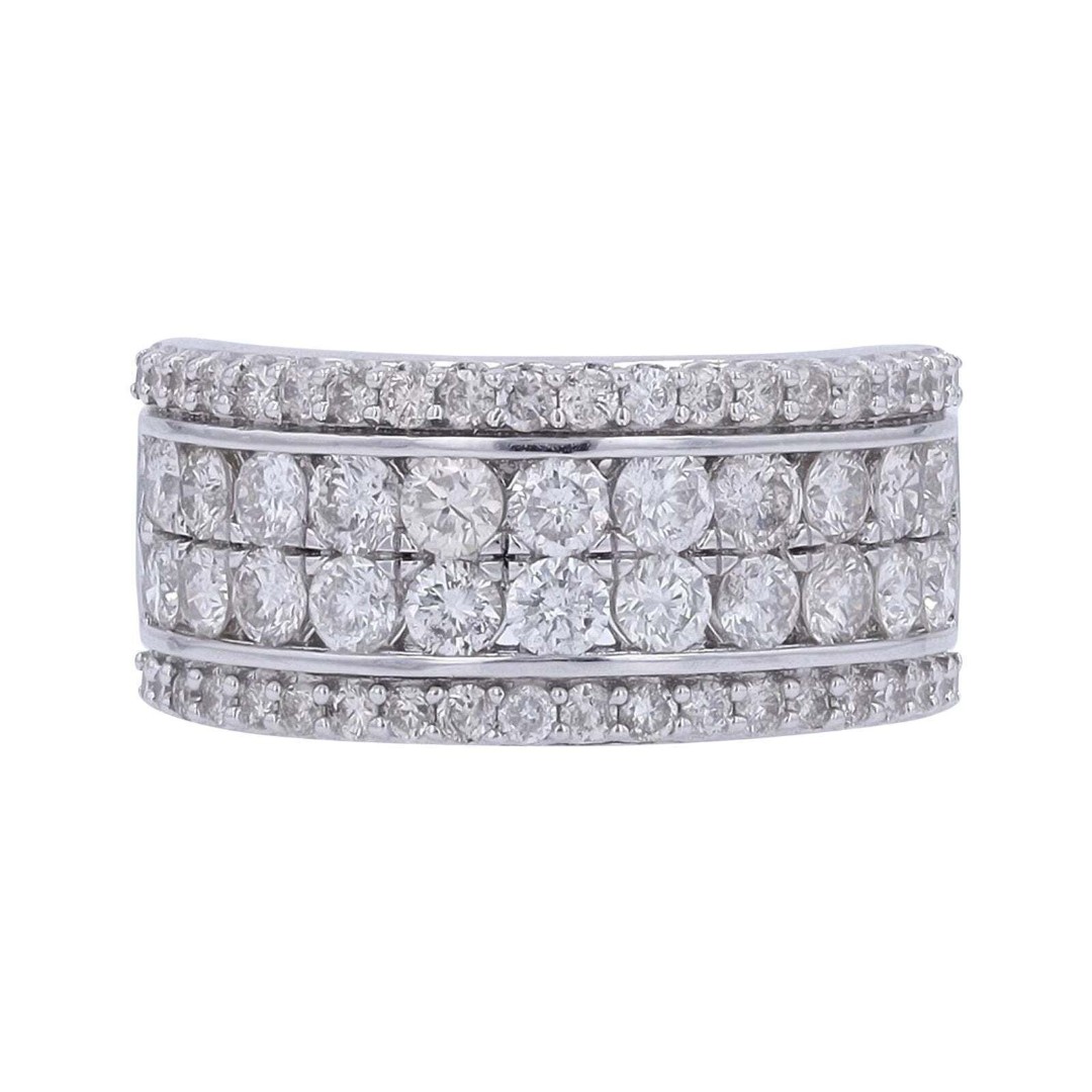 2.00 CT 10K White Gold Womens Natural Diamond Ring Size 7