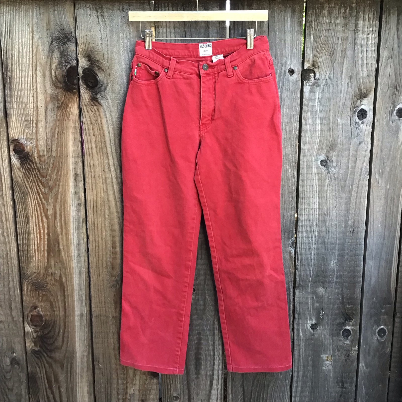 Vintage Moschino jeans made in italy red denim baggy jeans womens size 30