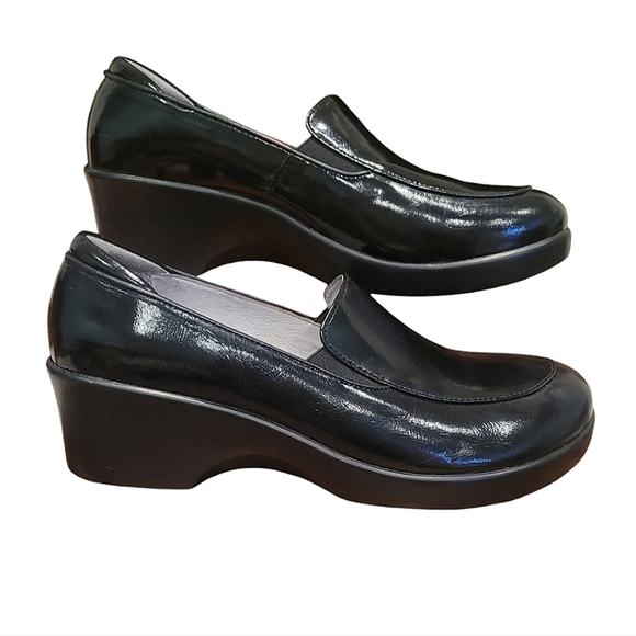 Alegria Black Leather Clogs