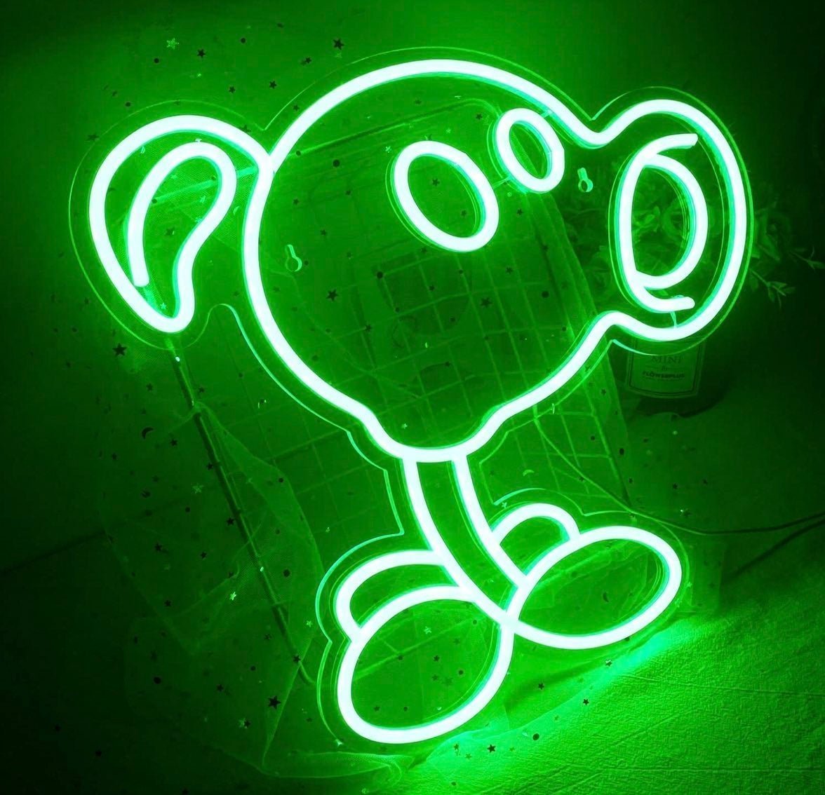 Bright Green Plants Vs Zombies LED Light Decoration