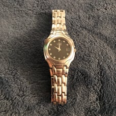 CITIZEN Eco Drive Black Dial SS date Women Ladies Watch model EW1250-54G