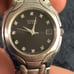 CITIZEN Eco Drive Black Dial SS date Women Ladies Watch model EW1250-54G