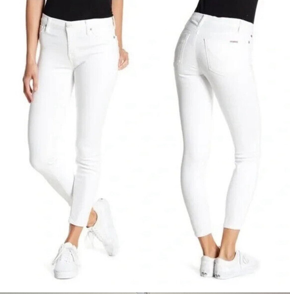 NWT 189 Hudson Natalie Mid-Rise Super Skinny Jeans in Optic White sz 26