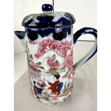 Japanese Antique China Cobalt Chocolate/Teapot Geisha Floral 1921-1941