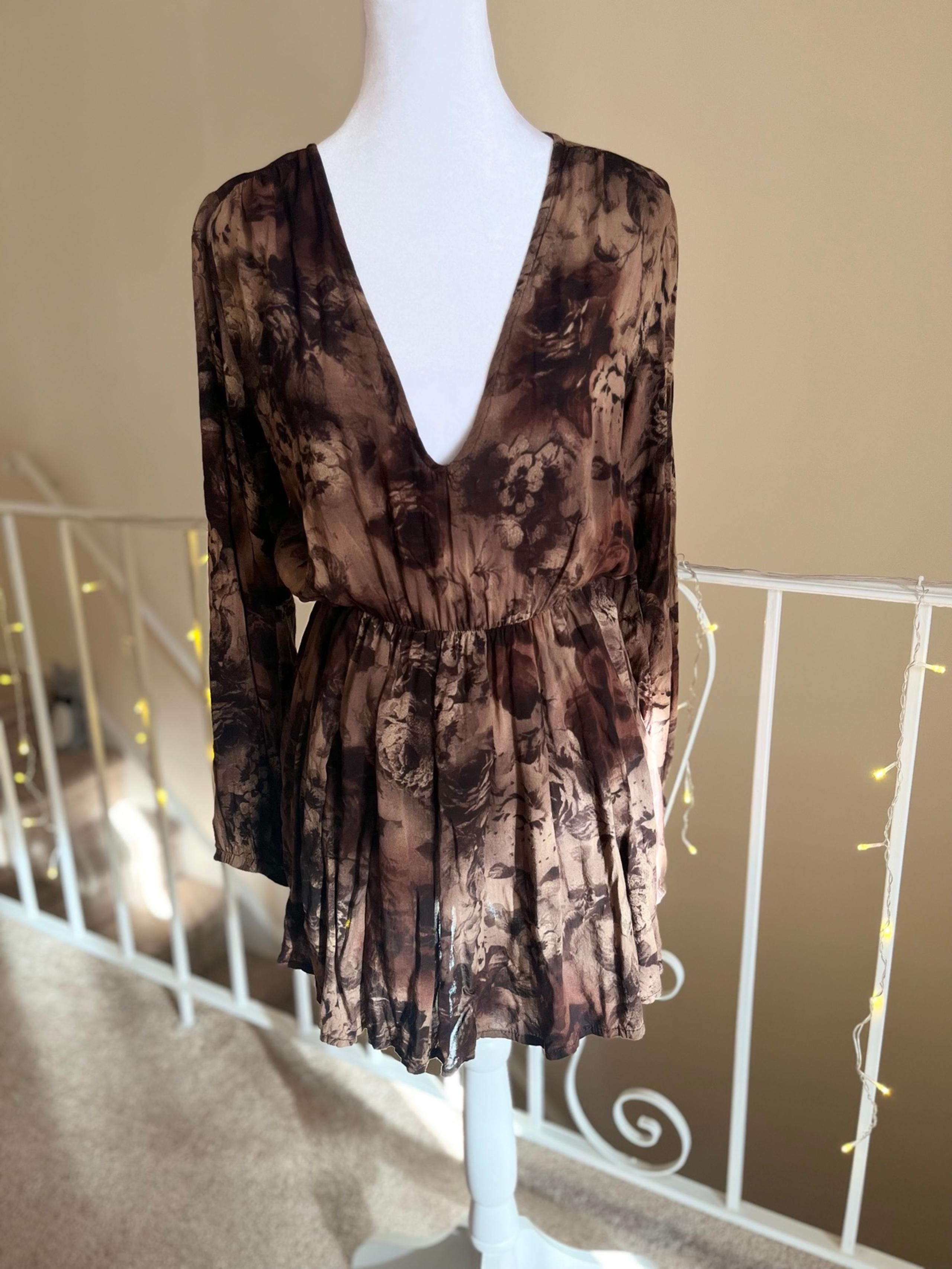 Brown floral dress - Brandy Melville