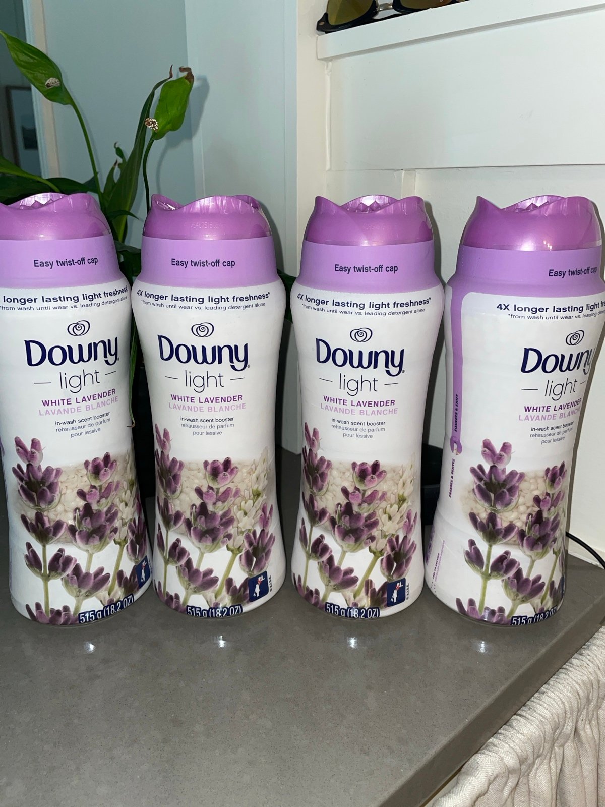 Downy Light Laundry Scent Booster Beads for Washer, White Lavender, 18.2 oz X4