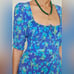 Rixo London Lilita Fontainhas Floral Cobalt Blue Print Mini Dress Size Small