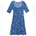 Rixo London Lilita Fontainhas Floral Cobalt Blue Print Mini Dress Size Small