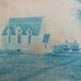 Cyanotype Photograph On Cloth Farm House & Church Chapel Buildings Antique 1800s