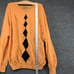 Ping Collection Men's Knit Sweater Orange M Argyle Diamond V-Neck