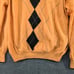 Ping Collection Men's Knit Sweater Orange M Argyle Diamond V-Neck