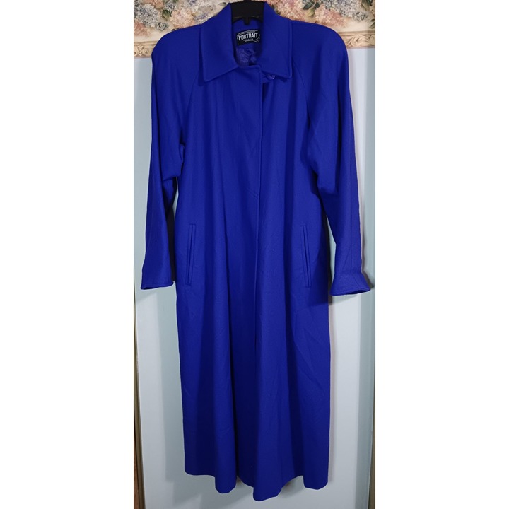 Portrait XL Purple Classic Vintage Union USA Maxi Event Business Occasion Coat