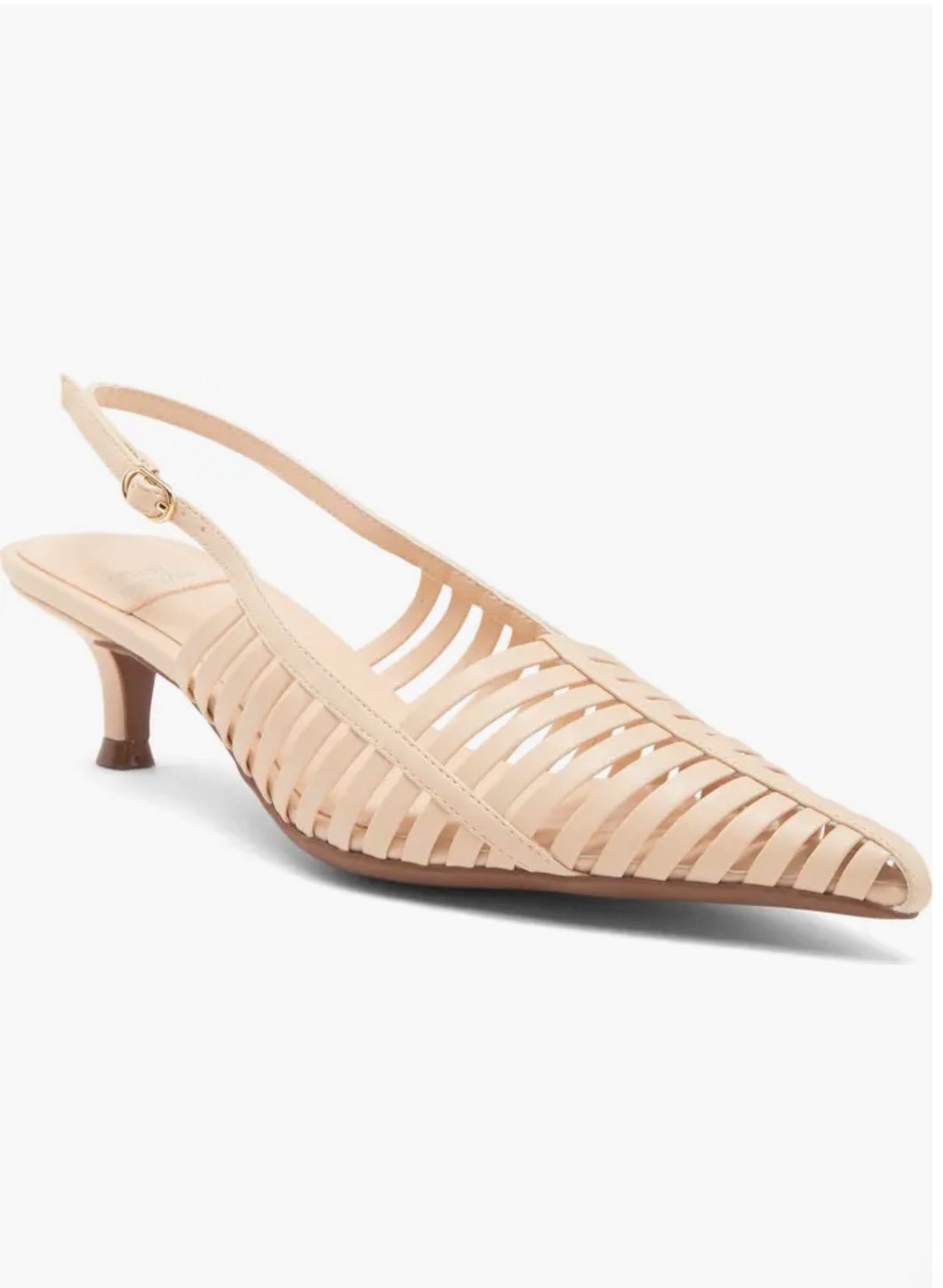 JEFFREY CAMPBELL STRIPER KITTEN HEEL SLINGBACK PUMP