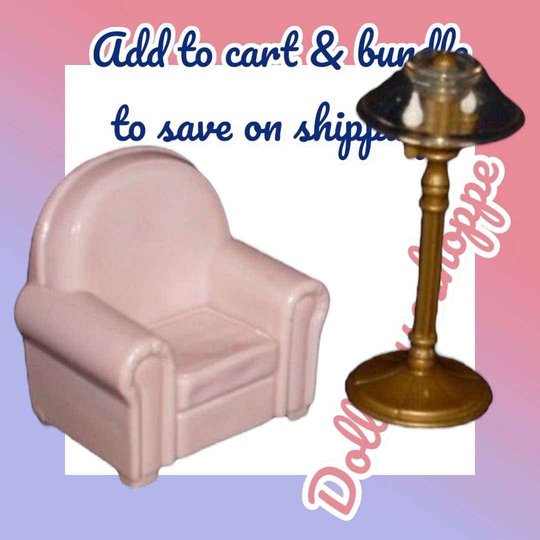 FISHER PRICE LOVING FAMILY DOLLHOUSE PURPLE LIVING ROOM CHAIR & lamp townhouse