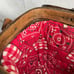 Vintage Woven Wooden Hand Painted Lined Basket Purse