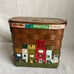 Vintage Woven Wooden Hand Painted Lined Basket Purse
