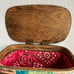 Vintage Woven Wooden Hand Painted Lined Basket Purse