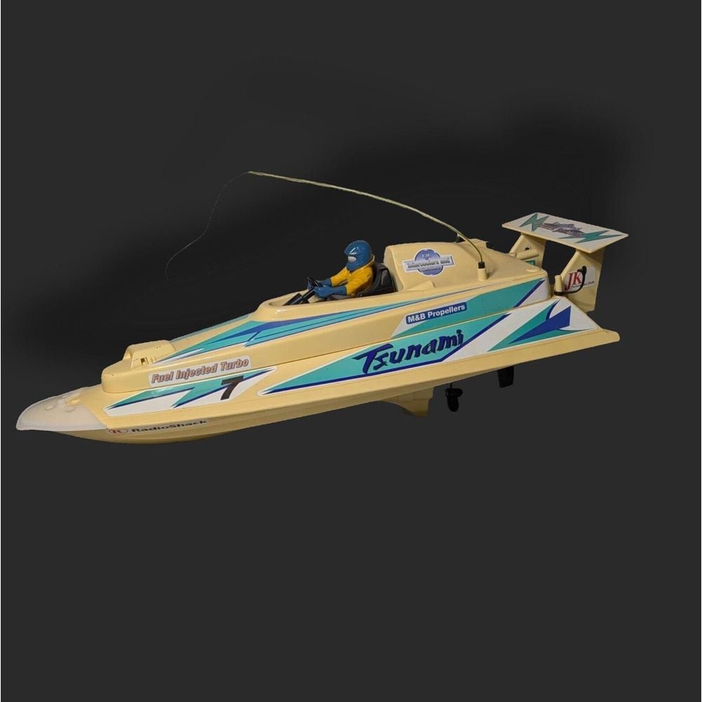 Vintage Radio Shack RC Tsunami Speed Boat Wave Jumper Untested