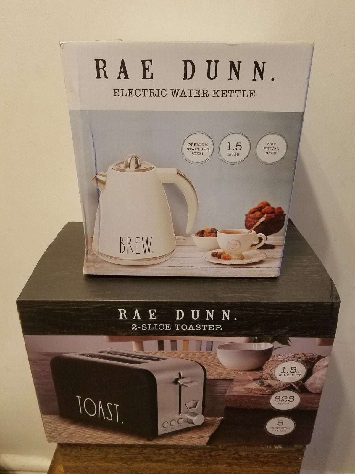 Rae Dunn 2- Slice TOASTER & KETTLE Set