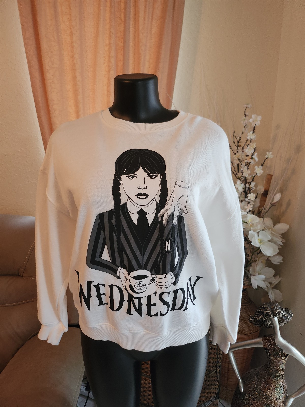 ZARA NWT sweatshirt contrast Collar embroidered size 3/4