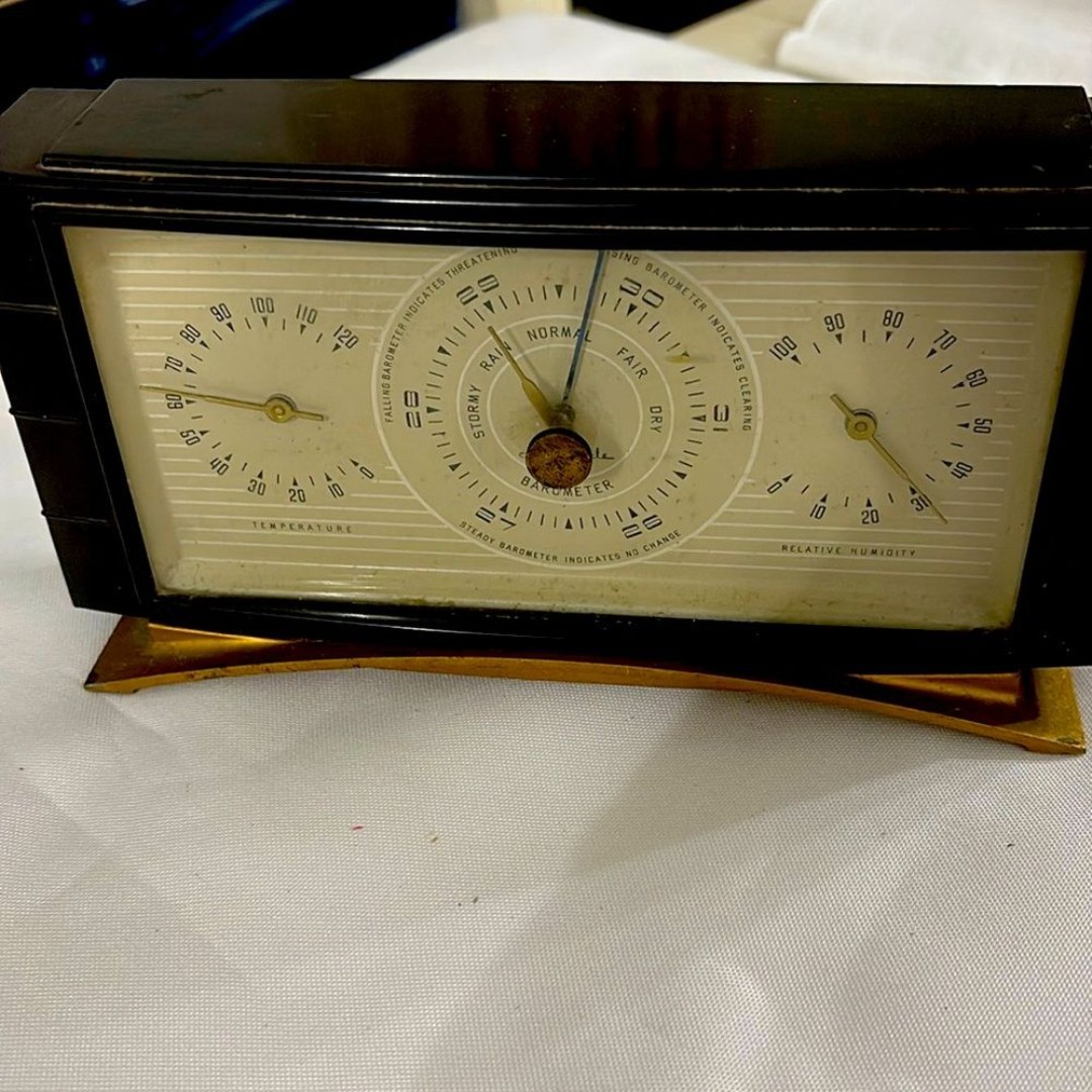 Vintage Airguide Weather Station Mid Century Thermometer Barometer Hygrometer