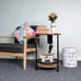 Two-Tier Round Side Table with USB and AC Charging Station, Nightstand