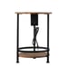 Two-Tier Round Side Table with USB and AC Charging Station, Nightstand