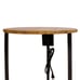 Two-Tier Round Side Table with USB and AC Charging Station, Nightstand