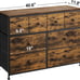8 Drawers Fabric Dresser Chest of Drawers with Wooden