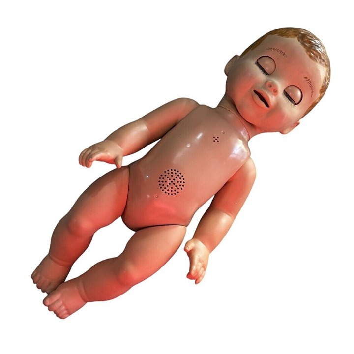 Luvabella Interactive Doll Brown Hair Blue Eyes Moves Soft Face Works!