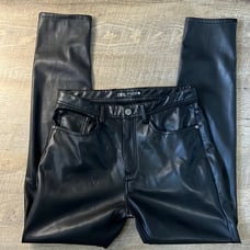 Zara Black Faux Leather Pants Size 29