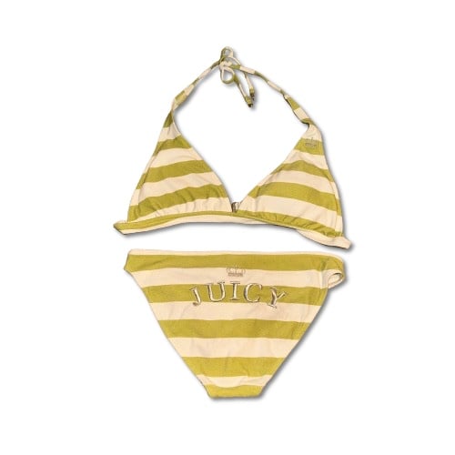 Rare Y2K Juicy Couture Bikini Set Terry Stripes