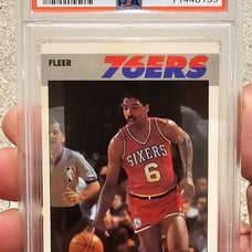1987-88 FLEER JULIUS ERVING(HOF) #35 PSA 7 NM PHILADELPHIA 76ERS
