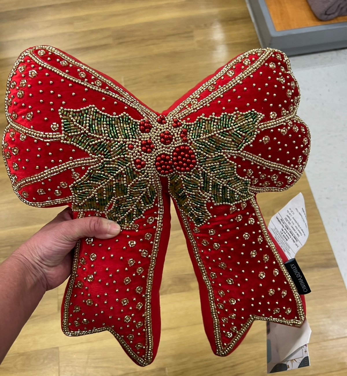 Christmas bow pillow !