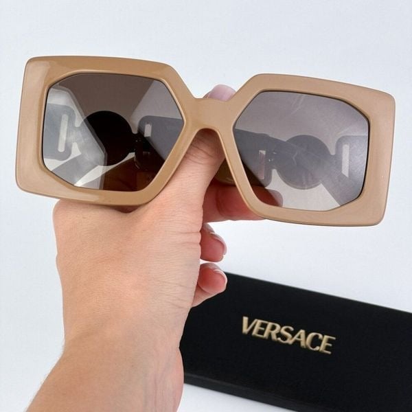 Versace VE4478U 549961 BRAND NEW Sunglasses Beige Brown Grad Mirror Women