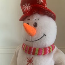 RARE! Gemmy Snowflake Spinning Mini Red Snowman