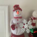 RARE! Gemmy Snowflake Spinning Mini Red Snowman