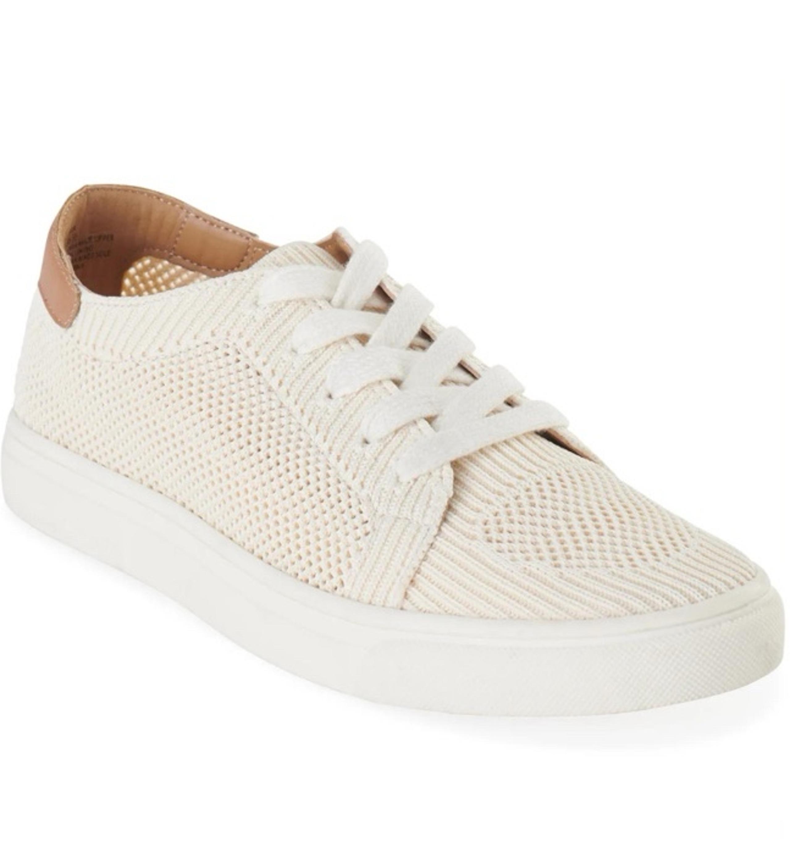 Lucky Brand Womens Luika Cream Woven Lace Up Sneaker 7 M (37 1/2)  Authentic