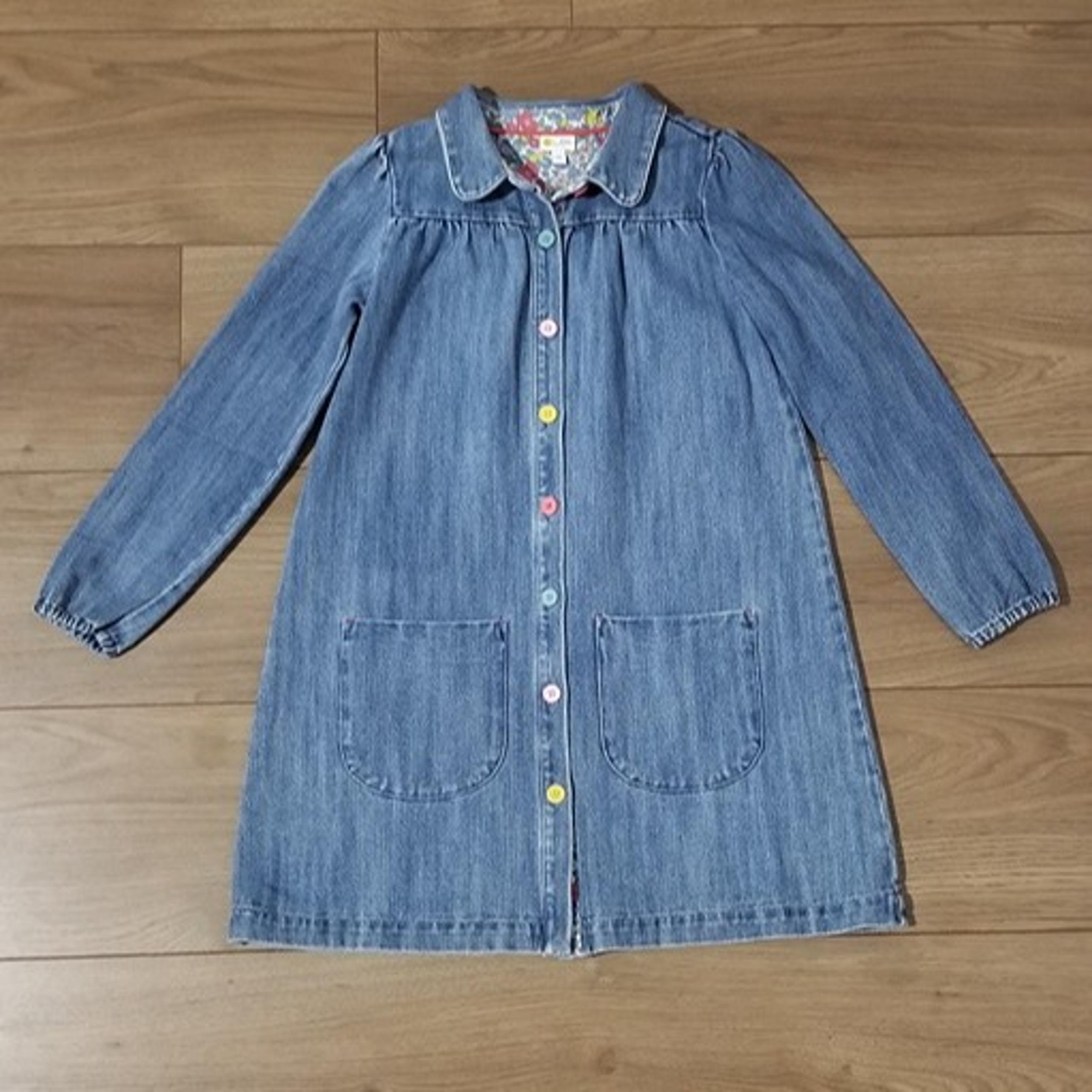 Mini Boden Collared Woven Dress, Girl's Large