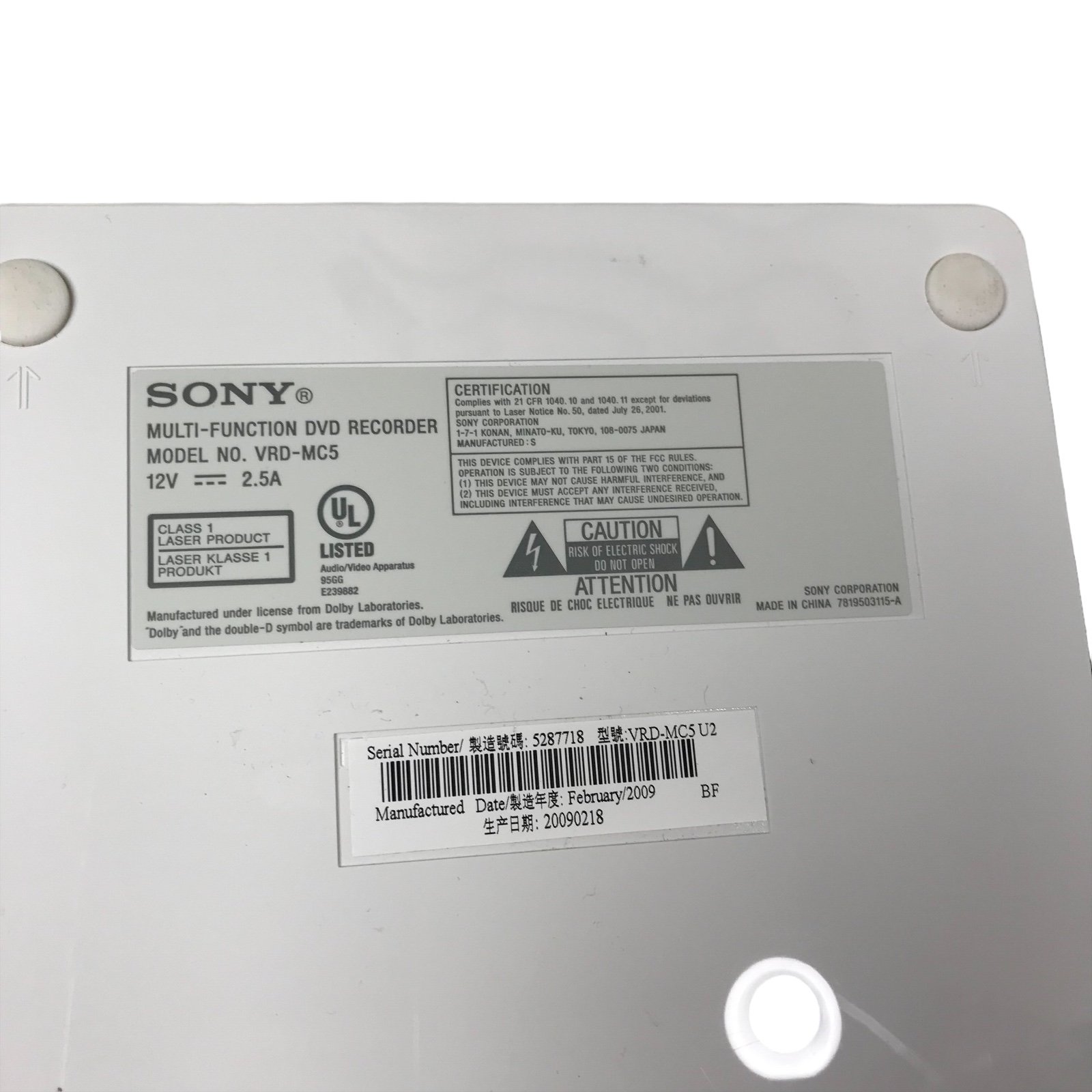 Sony DVDirect VRDMC5 DVD Recorder (2.5 inch) Black & White w/Box