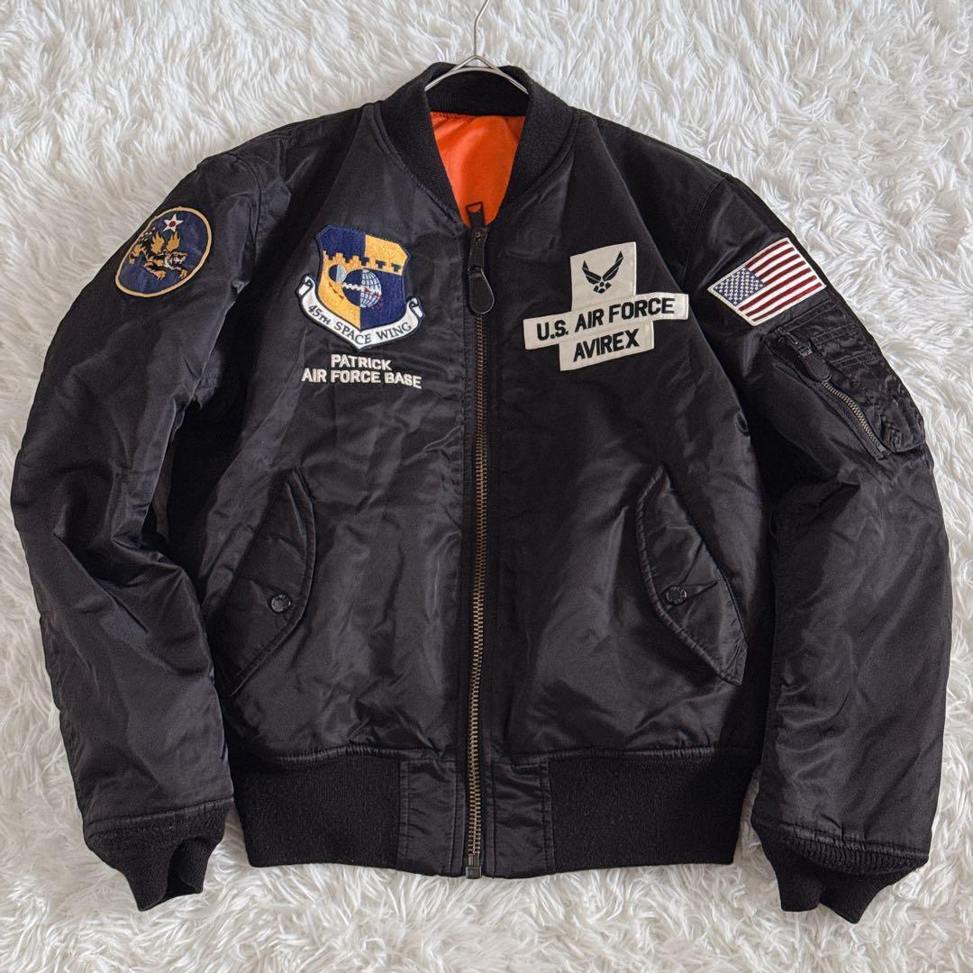 Excellent Condition✨ AVIREX MA-1 Flight Jacket Space Command Black L Size