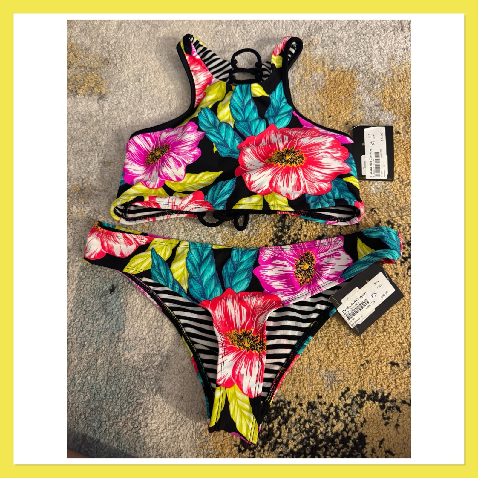 NWT Body Glove 2 pc floral bikini size Size Small